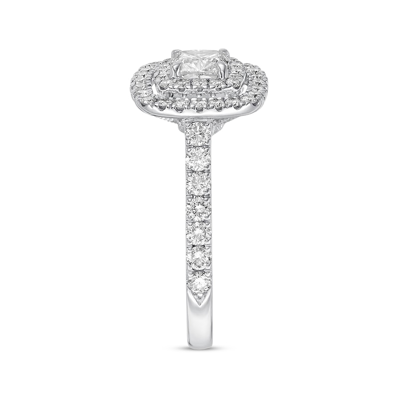 Previously Owned Neil Lane Engagement Ring 1-1/8 ct tw Cushion & Round-cut Diamonds 14K White Gold - Size 4.5