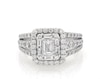 Thumbnail Image 0 of Previously Owned Neil Lane Round & Emerald-Cut Multi-Diamond Engagement Ring 1-3/4 ct tw 14K White Gold