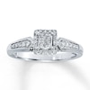 Thumbnail Image 0 of Previously Owned Diamonds Ring 1/4 ct tw Princess & Round-cut 10K White Gold - Size 3.75