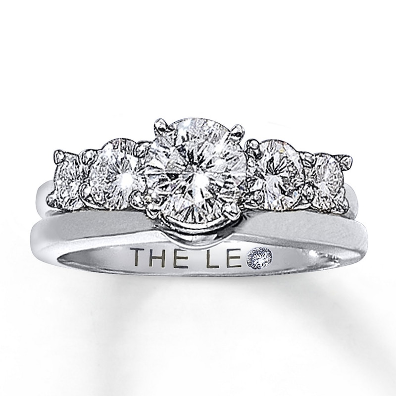 Previously Owned Leo Diamond Enhancer Ring 3/4 ct tw Round-cut 14K White Gold - Size 4.25