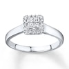 Thumbnail Image 1 of Previously Owned Diamond Engagement Ring 1/2 ct tw Princess & Round-cut 10K White Gold - Size 4.5