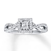 Thumbnail Image 0 of Previously Owned Diamond Engagement Ring 1/2 ct tw Princess & Round-cut 14K White Gold - Size 9