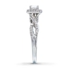 Thumbnail Image 2 of Previously Owned Diamond Engagement Ring 1/2 ct tw Princess & Round-cut 14K White Gold - Size 9