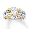 Thumbnail Image 3 of Previously Owned Diamond Enhancer Ring 1/3 ct tw Round-cut 14K Two-Tone Gold