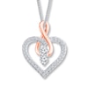 Thumbnail Image 0 of Previously Owned Ever Us Heart Necklace 1/4 ct tw Diamonds 14K Two-Tone Gold