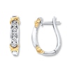 Thumbnail Image 0 of Previously Owned Diamond Hoop Earrings 1/10 ct tw Sterling Silver & 10K Yellow Gold