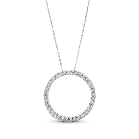 Previously Owned Circle Necklace 1 ct tw Diamonds 10K White Gold | Kay