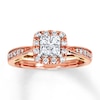 Thumbnail Image 0 of Previously Owned Diamond Engagement Ring 1/2 ct tw Princess & Round-cut 14K Two-Tone Gold - Size 9.75