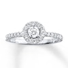 Thumbnail Image 1 of Previously Owned Diamond Engagement Ring 5/8 ct tw Round-cut 14K White Gold - Size 3.5