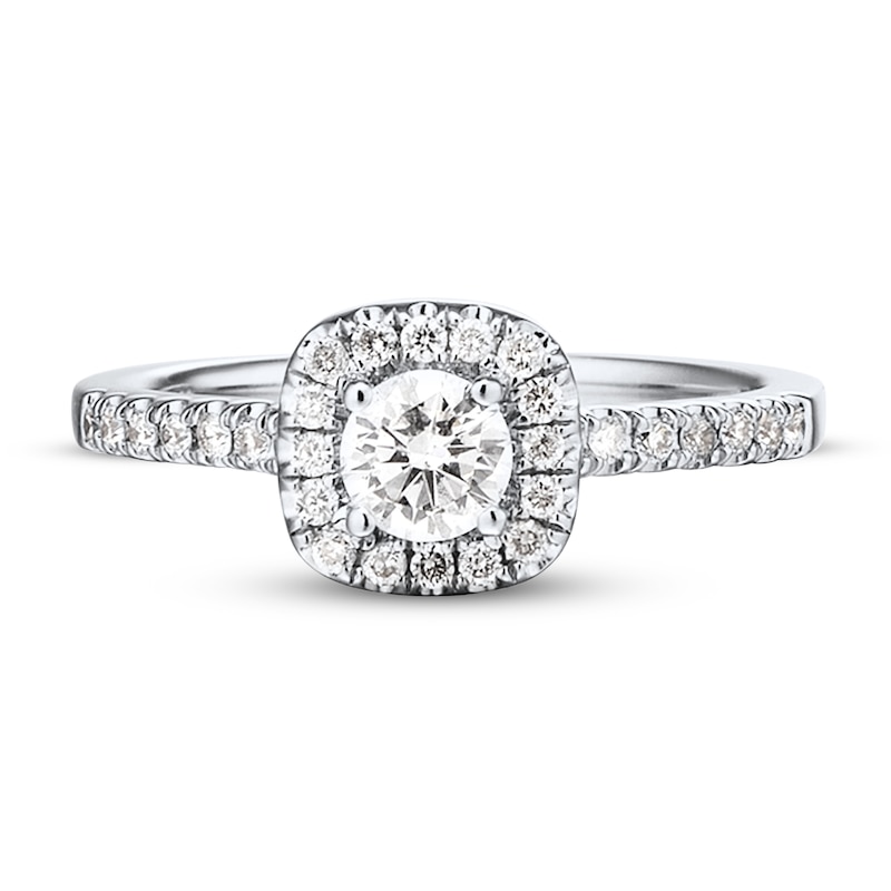 Previously Owned Diamond Engagement Ring 3/8 ct tw Round-cut 10K White Gold Size 9