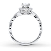 Thumbnail Image 1 of Previously Owned Neil Lane Engagement Ring 1 ct tw Princess & Round-cut Diamonds 14K White Gold - Size 4.25