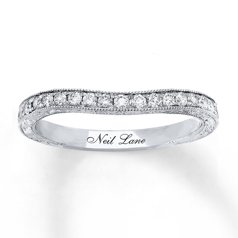 Main Image 1 of Previously Owned Neil Lane Wedding Band 1/3 ct tw Round-cut Diamonds 14K White Gold - Size 4.5