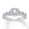 Thumbnail Image 0 of Previously Owned Neil Lane Engagement Ring 5/8 ct tw Princess & Round-cut 14K White Gold - Size 7.75