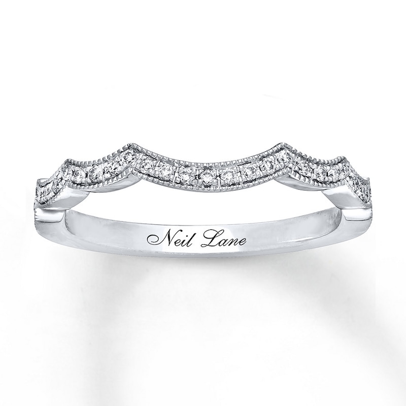 Main Image 1 of Previously Owned Neil Lane Wedding Band 1/6 ct tw Round-cut Diamonds 14K White Gold - Size 8.75