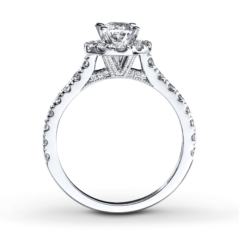 Main Image 2 of Previously Owned Neil Lane Engagement Ring 1-1/2 ct tw Oval & Round-cut Diamonds 14K White Gold - Size 9