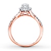 Thumbnail Image 1 of Previously Owned Diamond Engagement Ring 1/2 ct tw Round-cut 10K Rose Gold - Size 4.75
