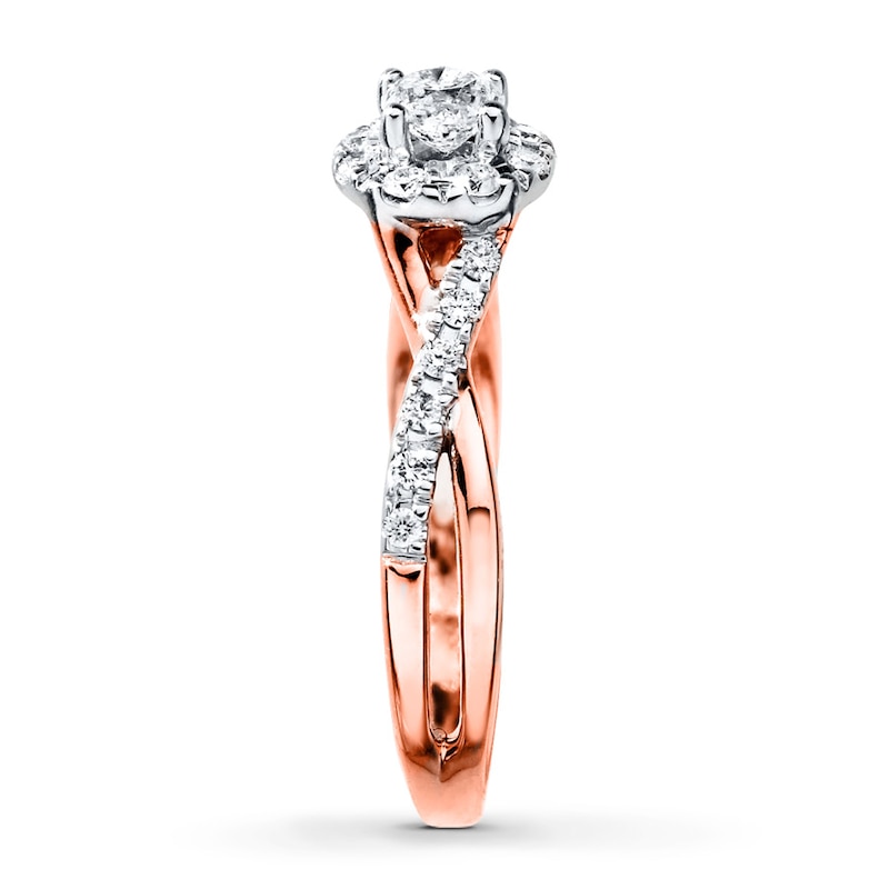 Previously Owned Diamond Engagement Ring 1/2 ct tw Round-cut 10K Rose Gold - Size 4.75