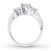 Thumbnail Image 1 of Previously Owned Diamond 3-Stone Ring 1 ct tw Princess & Round-cut 14K White Gold - Size 4.5