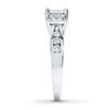 Thumbnail Image 2 of Previously Owned Diamond 3-Stone Ring 1 ct tw Princess & Round-cut 14K White Gold - Size 4.5