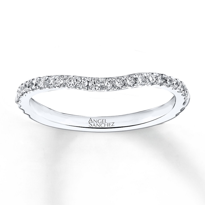 Previously Owned Angel Sanchez Wedding Band 1/4 ct tw Round-cut Diamonds 14K White Gold