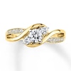Thumbnail Image 0 of Previously Owned Three-Stone Diamond Engagement Ring 3/8 ct tw Round-cut 14K Yellow Gold