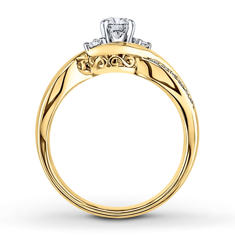 Previously Owned Three-Stone Diamond Engagement Ring 3/8 ct tw Round-cut 14K Yellow Gold