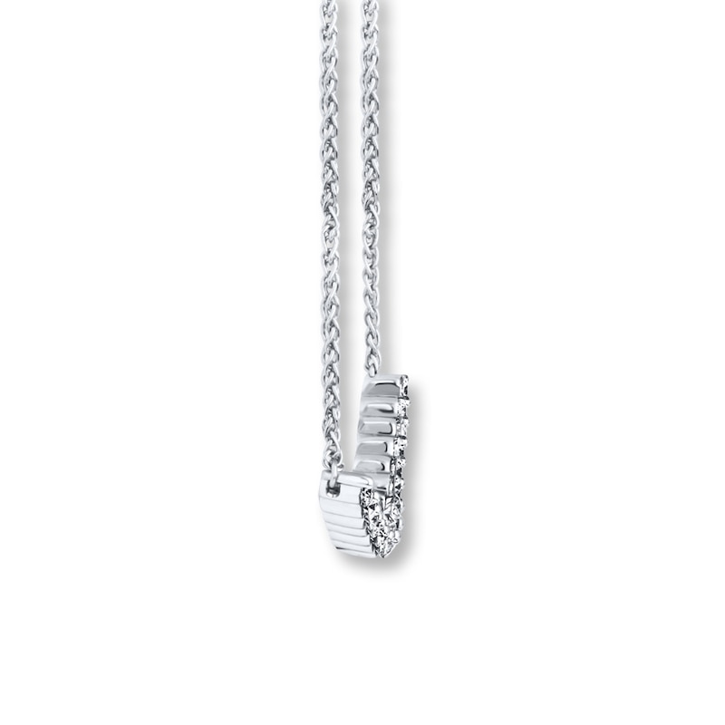 Previously Owned Diamond Bar Necklace 1 ct tw Round-cut 14K White Gold