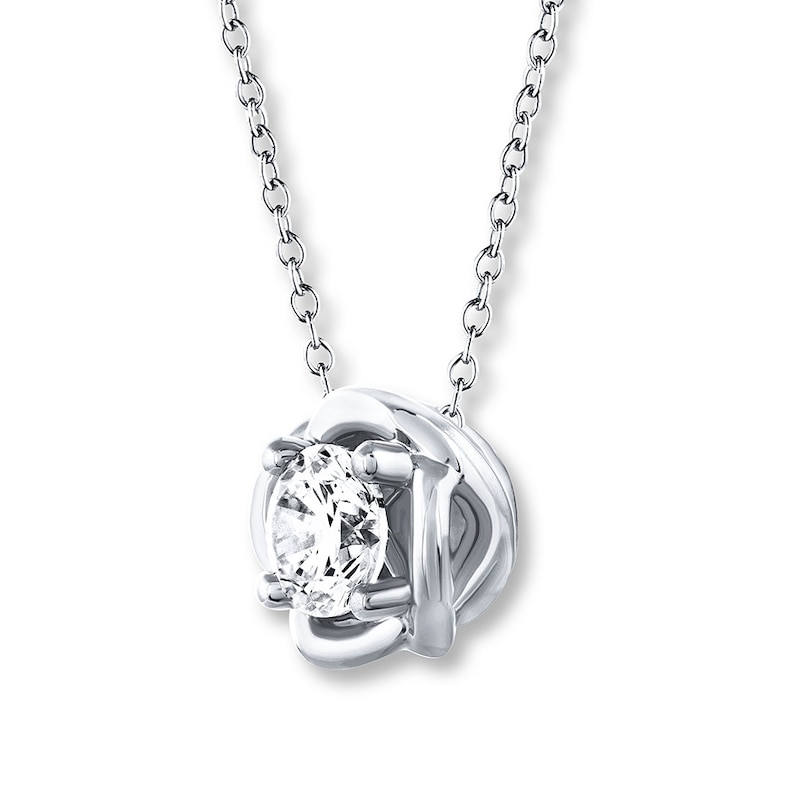 Main Image 3 of Previously Owned THE LEO Diamond Necklace 1/2 Carat 14K White Gold