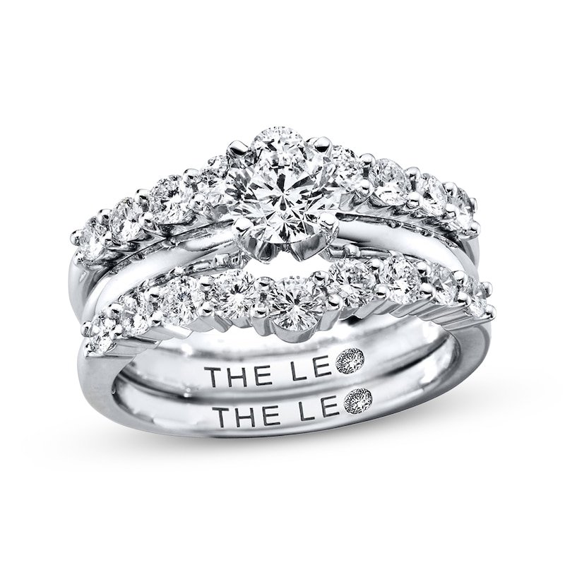 Main Image 4 of Previously Owned THE LEO Diamond Enhancer Ring 1 ct tw Round-cut 14K White Gold