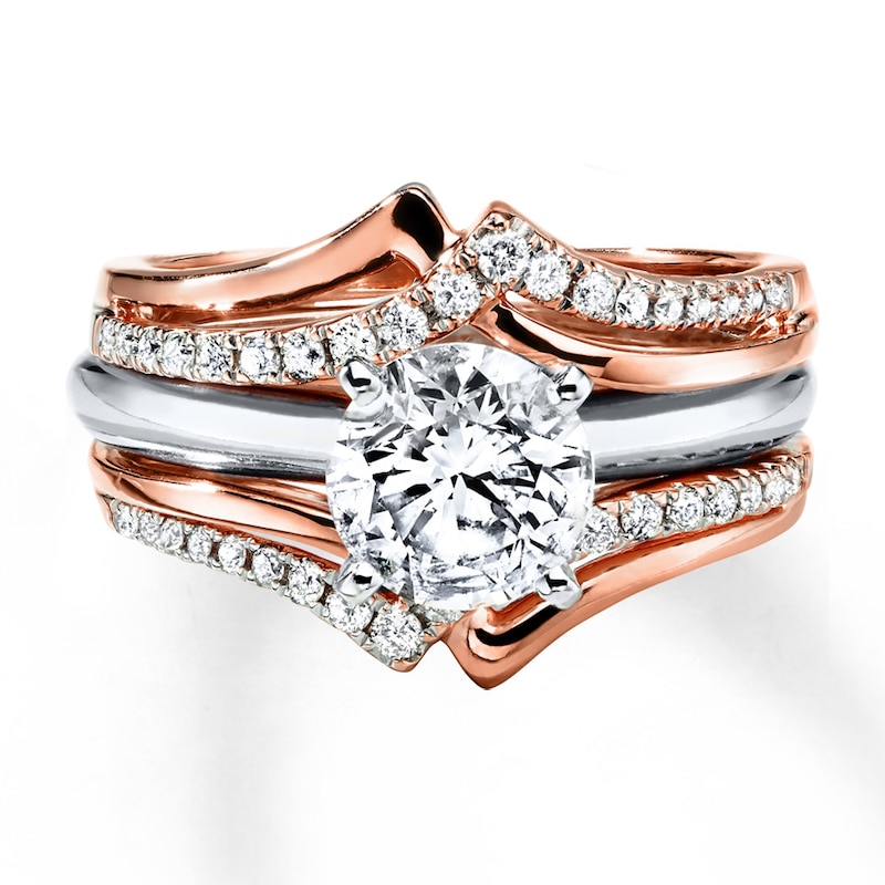 Main Image 4 of Previously Owned Diamond Enhancer Ring 1/4 ct tw Round-cut 14K Rose Gold - Size 4.5