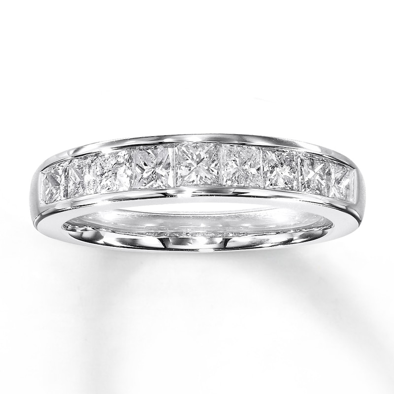 Main Image 1 of Previously Owned Diamond Anniversary Band 1 ct tw Princess-cut 14K White Gold - Size 4.5