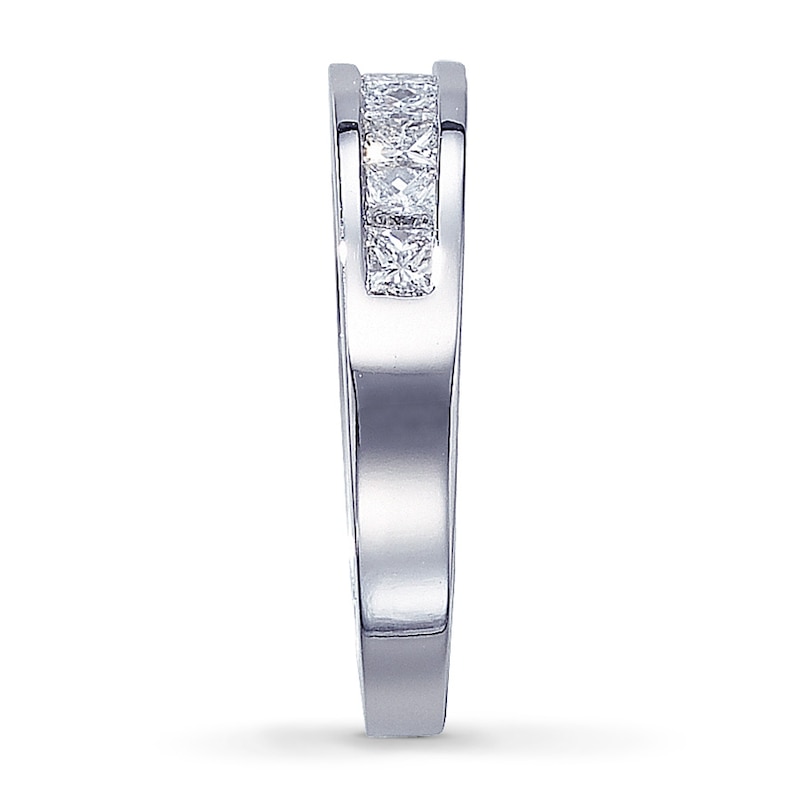 Main Image 3 of Previously Owned Diamond Anniversary Band 1 ct tw Princess-cut 14K White Gold - Size 4.5