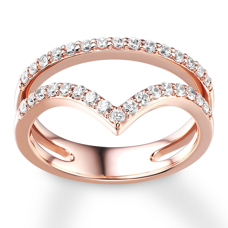 Main Image 1 of Previously Owned Diamond Enhancer Ring 1/2 ct tw Round-cut 14K Rose Gold - Size 9.5