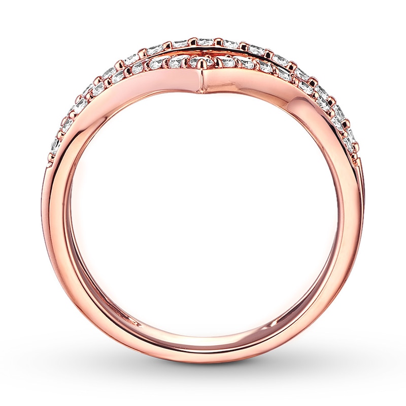 Main Image 2 of Previously Owned Diamond Enhancer Ring 1/2 ct tw Round-cut 14K Rose Gold - Size 9.5