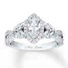 Thumbnail Image 1 of Previously Owned Neil Lane Engagement Ring 1-3/8 ct tw Marquise & Round-cut Diamonds 14K White Gold