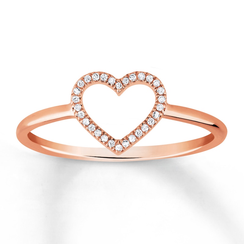 Main Image 1 of Previously Owned Diamond Heart Ring 1/20 ct tw Round-cut 10K Rose Gold