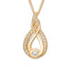 Thumbnail Image 0 of Previously Owned Interwoven Diamond Necklace 1/5 ct tw Round-cut 10K Yellow Gold 19"