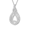 Thumbnail Image 0 of Previously Owned Interwoven Diamond Necklace 1 ct tw Round-cut 10K White Gold 19"