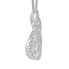 Thumbnail Image 1 of Previously Owned Interwoven Diamond Necklace 1 ct tw Round-cut 10K White Gold 19"