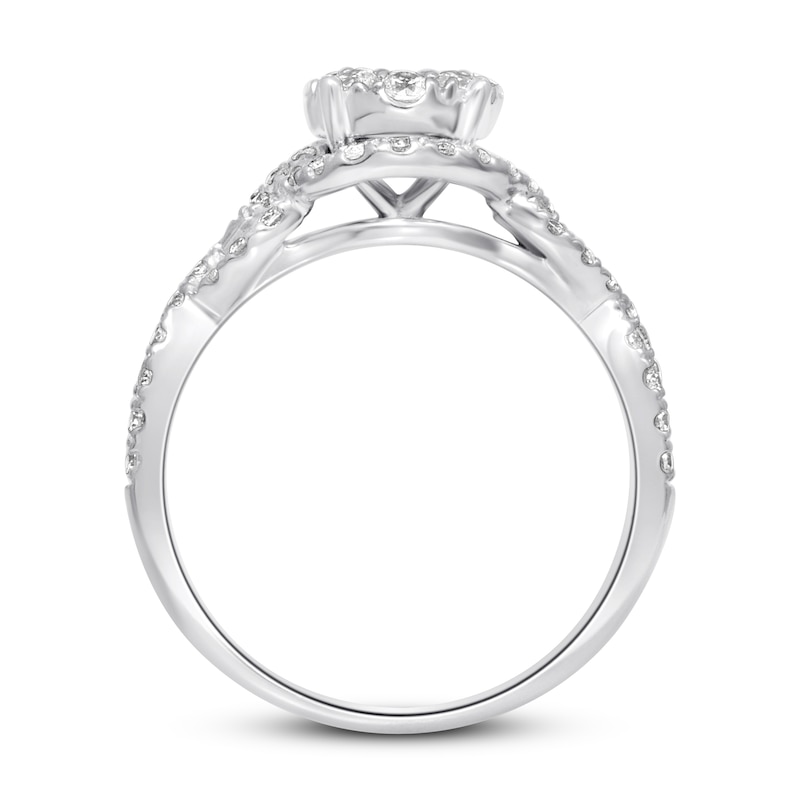 Main Image 3 of Previously Owned Diamond Engagement Ring 1 ct tw Round-cut 14K White Gold