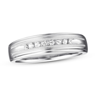 Previously Owned Men's Diamond Wedding Band 1/10 ct tw Round-cut 10K ...