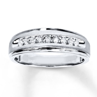 Previously Owned Men's Diamond Ring 1/4 ct tw Round-cut 10K White Gold ...