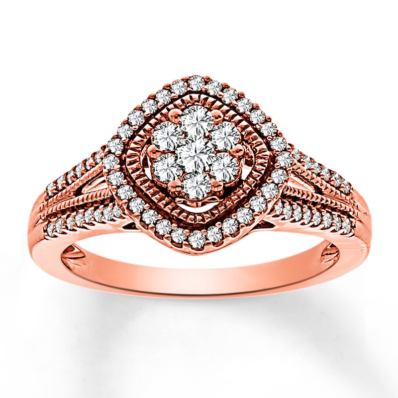 Main Image 1 of Previously Owned Diamond Ring 1/2 ct tw Round-cut 10K Rose Gold