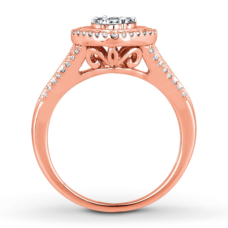 Main Image 2 of Previously Owned Diamond Ring 1/2 ct tw Round-cut 10K Rose Gold