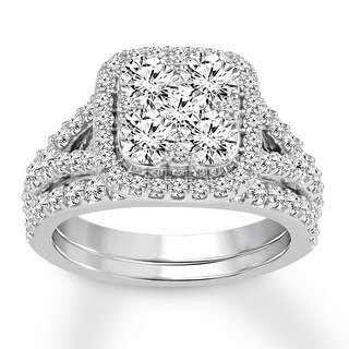 Previously Owned Diamond Bridal Set 2-1/2 ct tw Round-cut 14K White ...