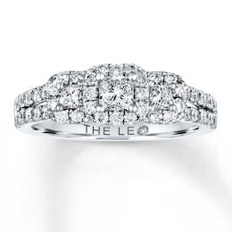 Previously Owned THE LEO Diamond Engagement Ring 7/8 ct tw Princess & Round-cut Diamonds 14K White Gold