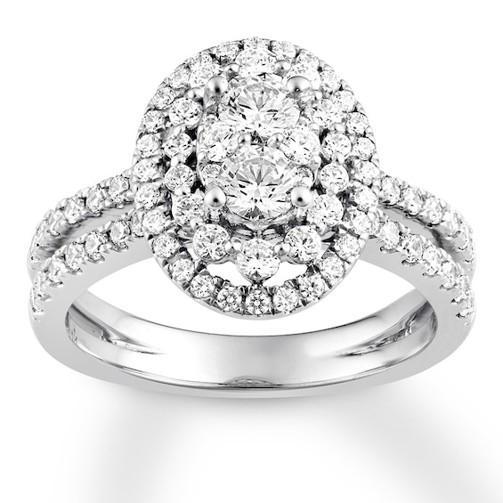 Previously Owned Diamond Engagement Ring 1-1/4 ct tw Round-cut 14K White Gold - Size 3.75