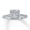 Thumbnail Image 0 of Previously Owned Diamond Engagement Ring 1/2 ct tw Princess-Cut 14K White Gold - Size 9.5