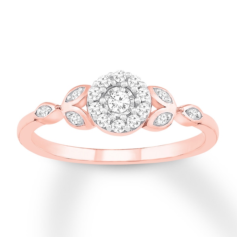 Main Image 1 of Previously Owned Diamond Promise Ring 1/6 ct tw Round-cut 10K Rose Gold - Size 4.75