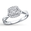 Thumbnail Image 0 of Previously Owned Diamond Engagement Ring 1/3 ct tw Princess-cut 10K White Gold - Size 10